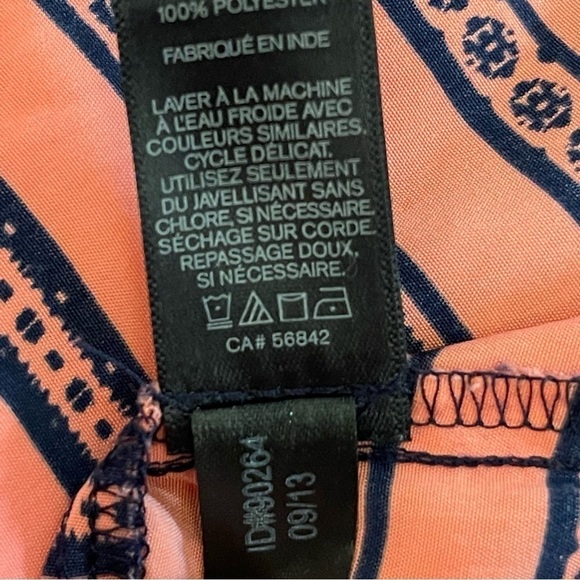 EXPRESS Y2K Tube Top Geometric Chevron Orange Navy Blue Boho Chic‎ Dress Size M - Picture 14 of 16